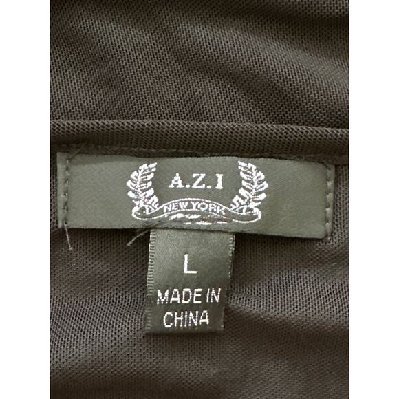 A.Z.I NWT Sequin Beaded L Black Semi Sheer Holiday Evening Going Out Top - Picture 8 of 13